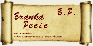Branka Pecić vizit kartica
